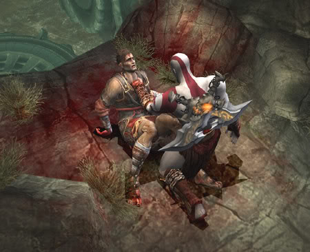 Kratos about to wreak some vigilante justice